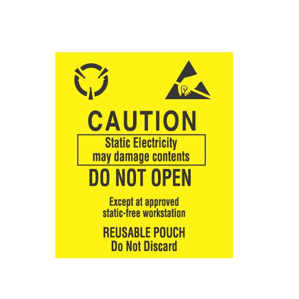3-1/2x3, Caution Static Electricity, Label